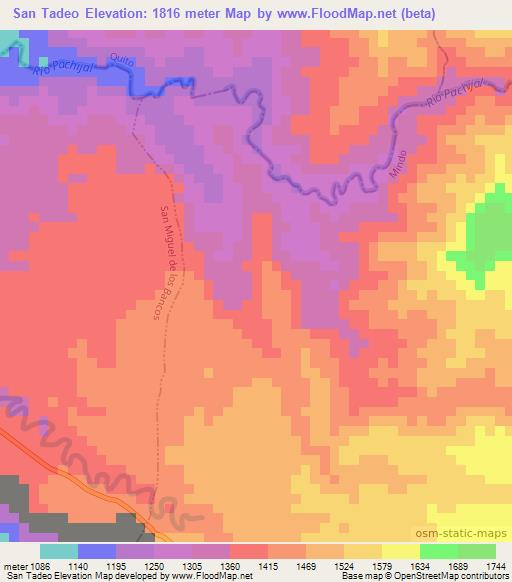 San Tadeo,Ecuador Elevation Map