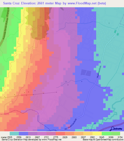 Santa Cruz,Ecuador Elevation Map