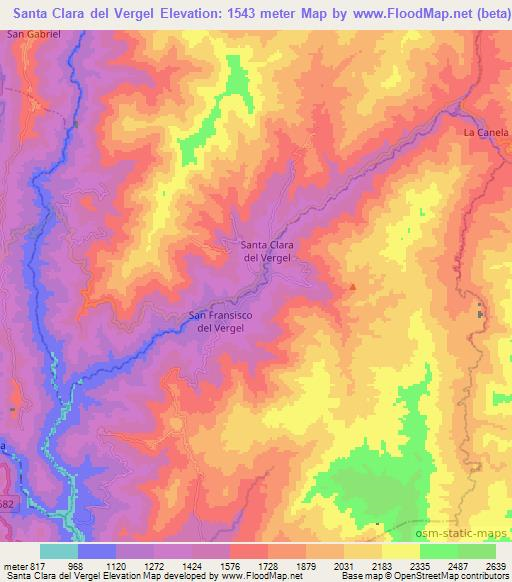 Santa Clara del Vergel,Ecuador Elevation Map