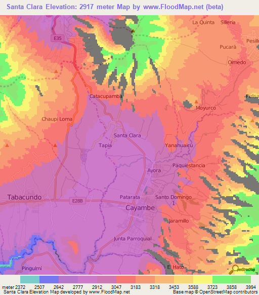 Santa Clara,Ecuador Elevation Map