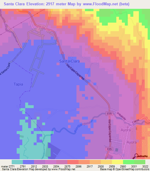 Santa Clara,Ecuador Elevation Map