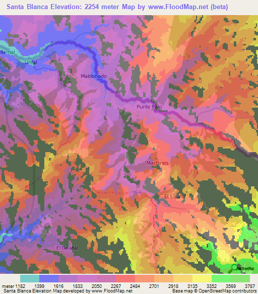 Santa Blanca,Ecuador Elevation Map