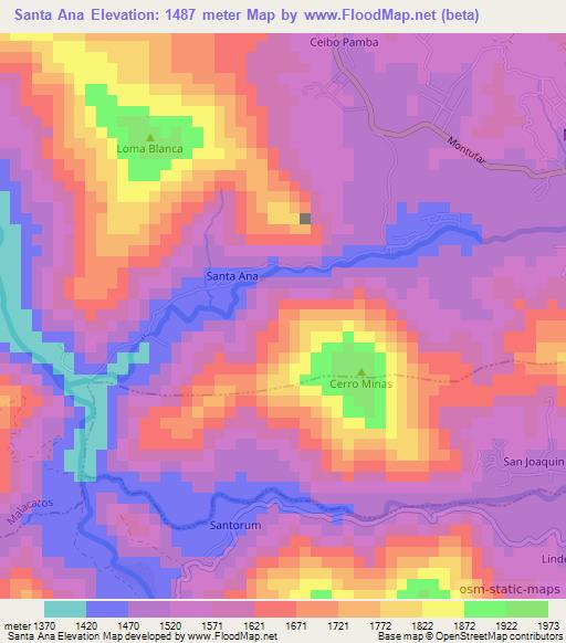 Santa Ana,Ecuador Elevation Map