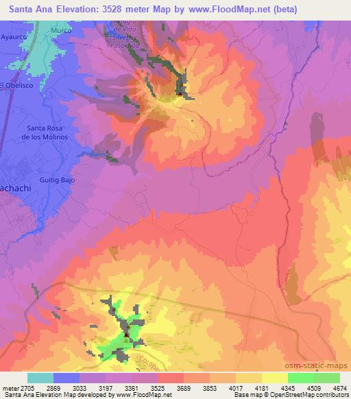 Santa Ana,Ecuador Elevation Map