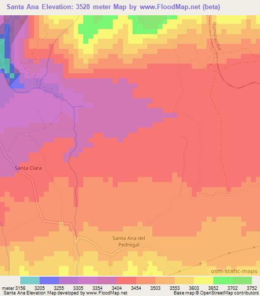 Santa Ana,Ecuador Elevation Map