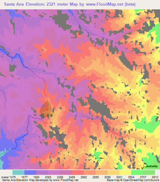 Santa Ana,Ecuador Elevation Map