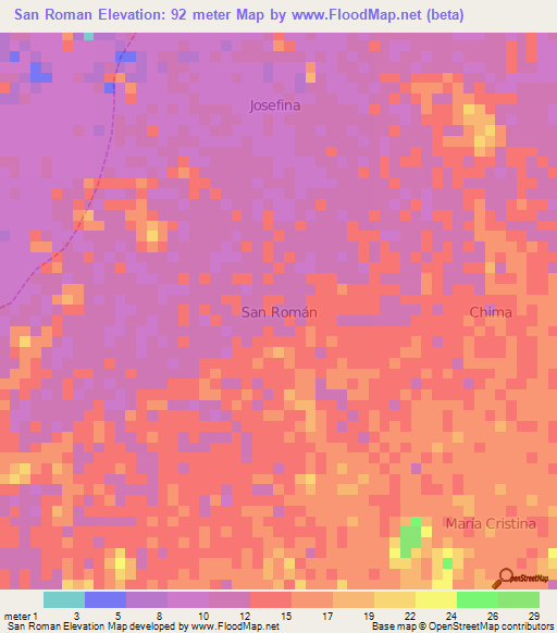 San Roman,Ecuador Elevation Map