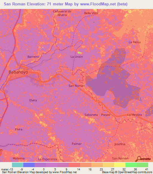 San Roman,Ecuador Elevation Map