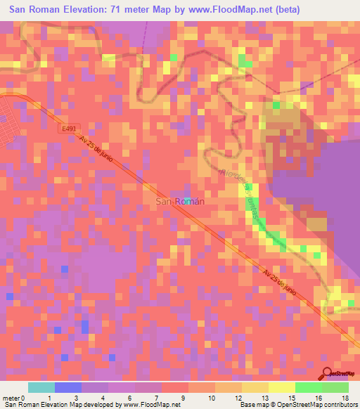 San Roman,Ecuador Elevation Map