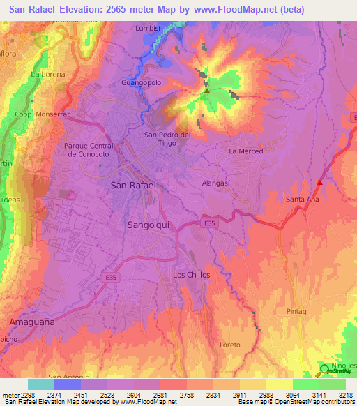 San Rafael,Ecuador Elevation Map