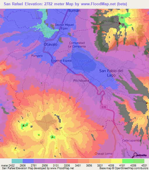 San Rafael,Ecuador Elevation Map