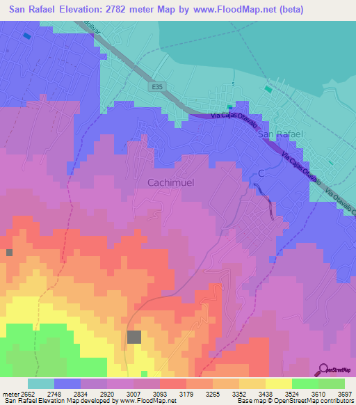 San Rafael,Ecuador Elevation Map