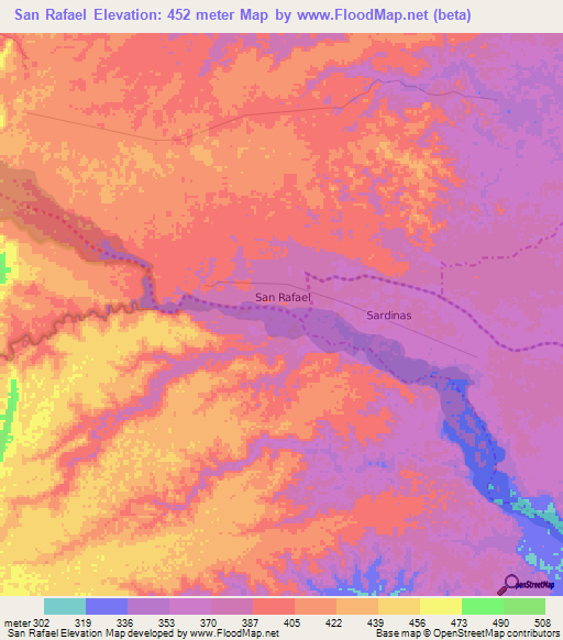 San Rafael,Ecuador Elevation Map