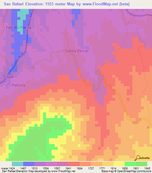 San Rafael,Ecuador Elevation Map