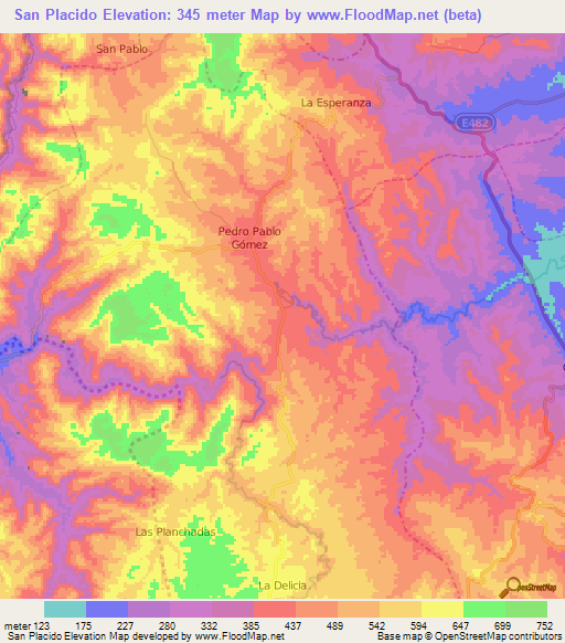 San Placido,Ecuador Elevation Map