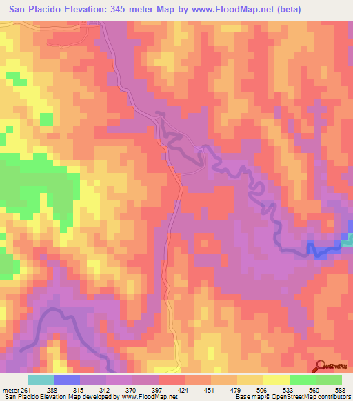 San Placido,Ecuador Elevation Map