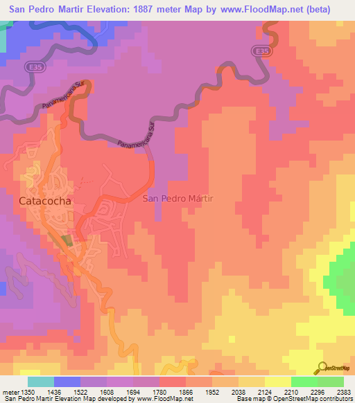 San Pedro Martir,Ecuador Elevation Map