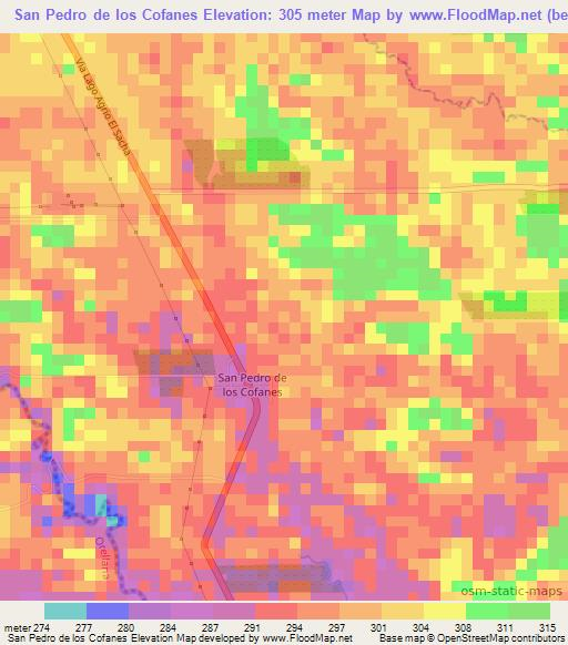San Pedro de los Cofanes,Ecuador Elevation Map