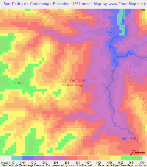 San Pedro de Cariamanga,Ecuador Elevation Map