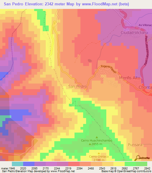 San Pedro,Ecuador Elevation Map