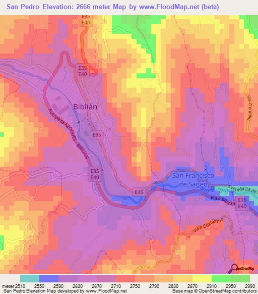 San Pedro,Ecuador Elevation Map