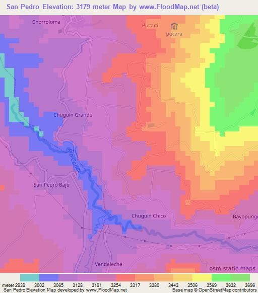 San Pedro,Ecuador Elevation Map