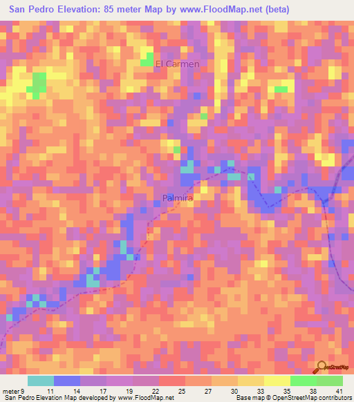 San Pedro,Ecuador Elevation Map