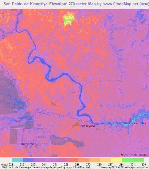 San Pablo de Kantesiya,Ecuador Elevation Map