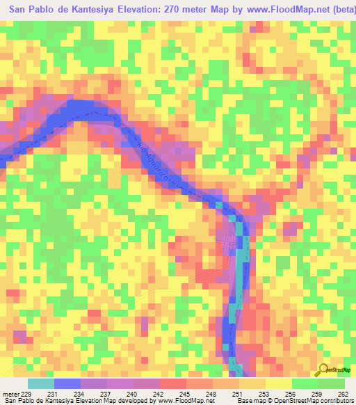 San Pablo de Kantesiya,Ecuador Elevation Map