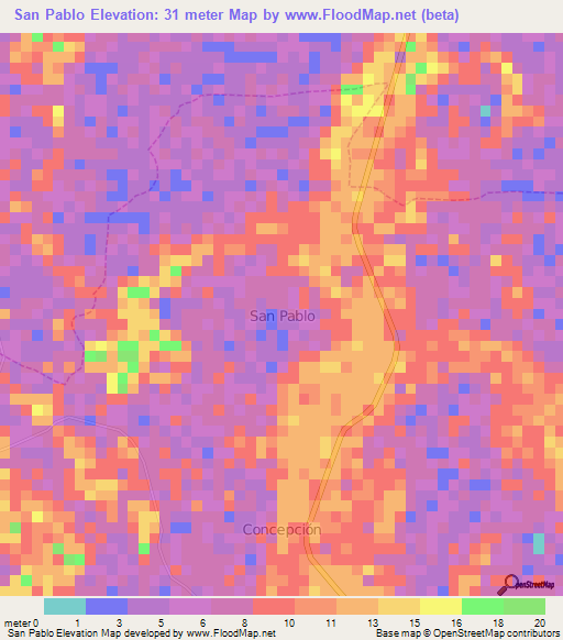 San Pablo,Ecuador Elevation Map