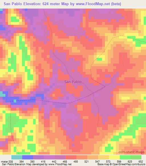 San Pablo,Ecuador Elevation Map