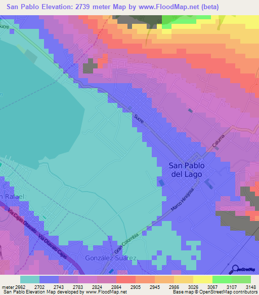 San Pablo,Ecuador Elevation Map