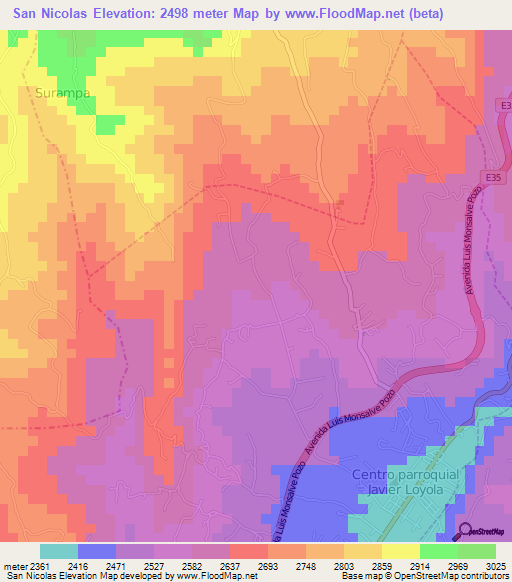 San Nicolas,Ecuador Elevation Map