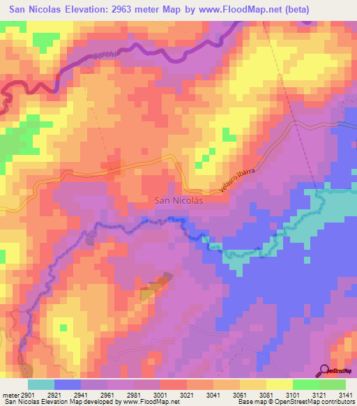 San Nicolas,Ecuador Elevation Map