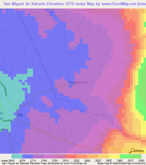 San Miguel de Salcedo,Ecuador Elevation Map