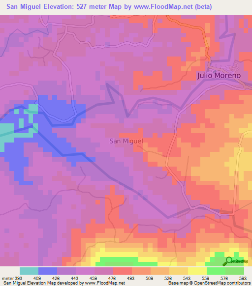 San Miguel,Ecuador Elevation Map