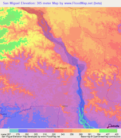 San Miguel,Ecuador Elevation Map