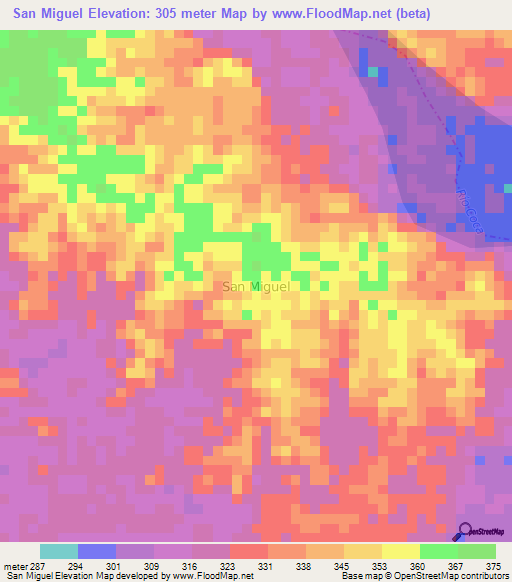 San Miguel,Ecuador Elevation Map