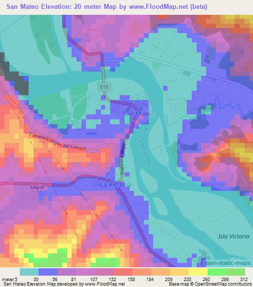 San Mateo,Ecuador Elevation Map