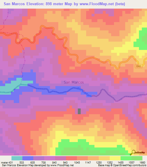 San Marcos,Ecuador Elevation Map