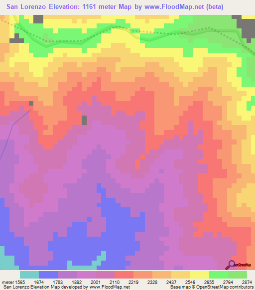 San Lorenzo,Ecuador Elevation Map