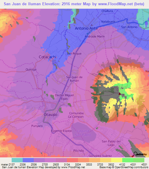 San Juan de Iluman,Ecuador Elevation Map