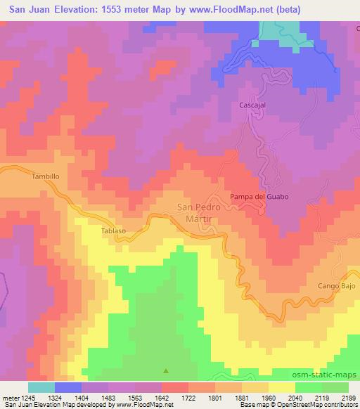 San Juan,Ecuador Elevation Map