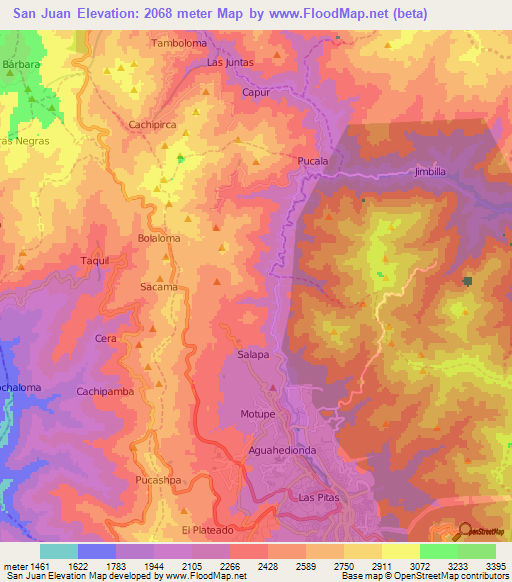 San Juan,Ecuador Elevation Map