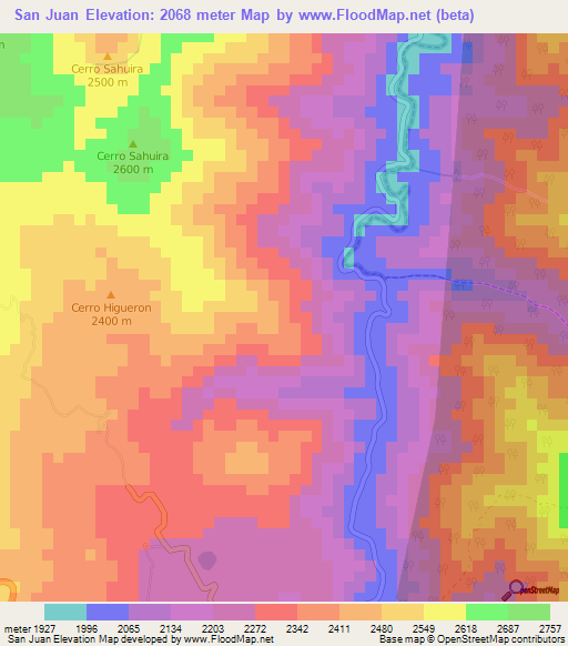 San Juan,Ecuador Elevation Map