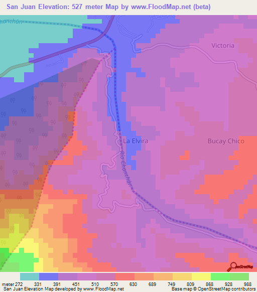 San Juan,Ecuador Elevation Map