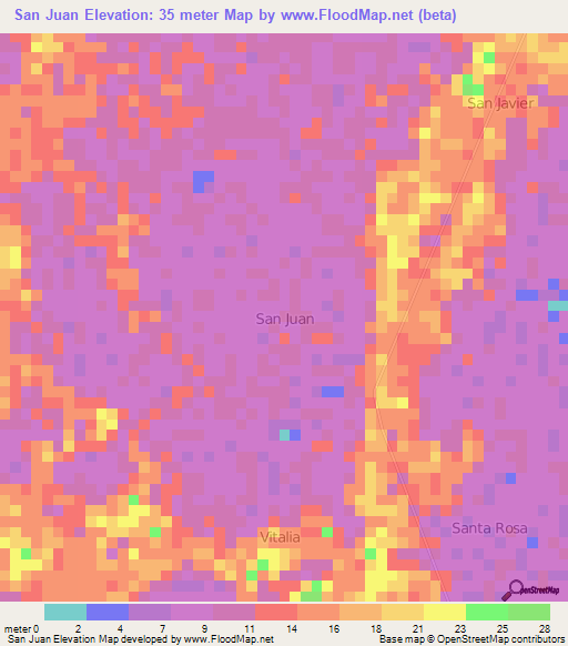 San Juan,Ecuador Elevation Map