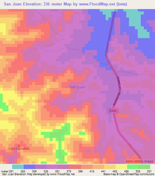 San Juan,Ecuador Elevation Map