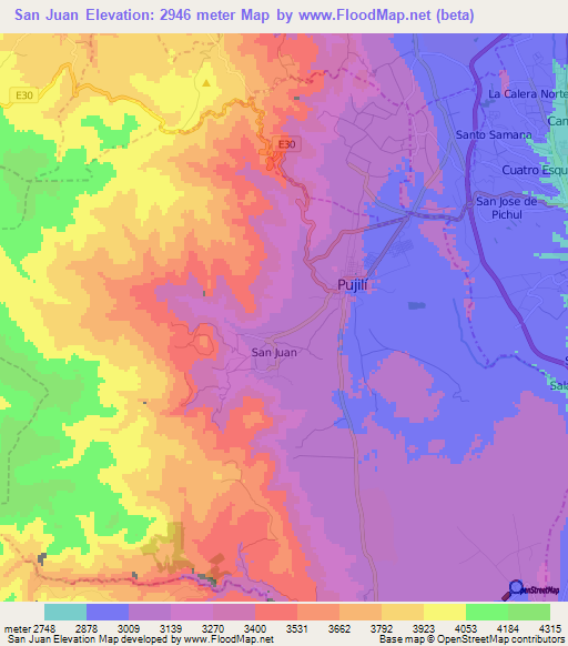 San Juan,Ecuador Elevation Map