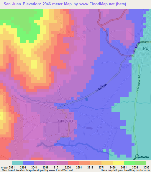 San Juan,Ecuador Elevation Map